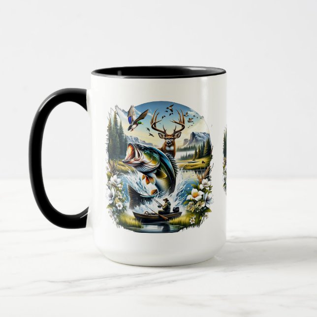 Fischerei, Hirsch, Entenjagd Tasse (Links)