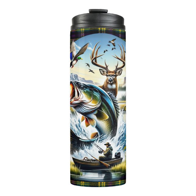 Fischerei, Hirsch, Entenjagd Thermosbecher (Vorderseite)