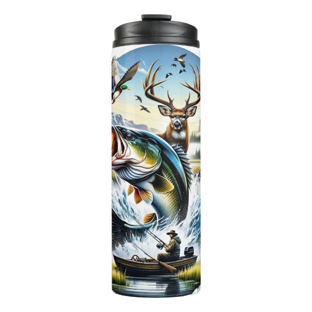 Fischerei, Hirsch, Entenjagd Thermosbecher (Vorderseite)
