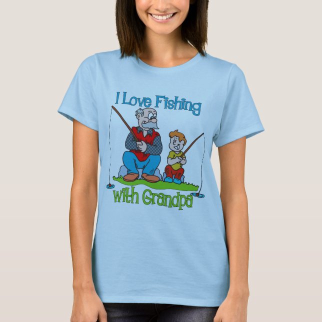 Fischerei - I Liebe Fischerei mit Großvater T-Shirt (Vorderseite)