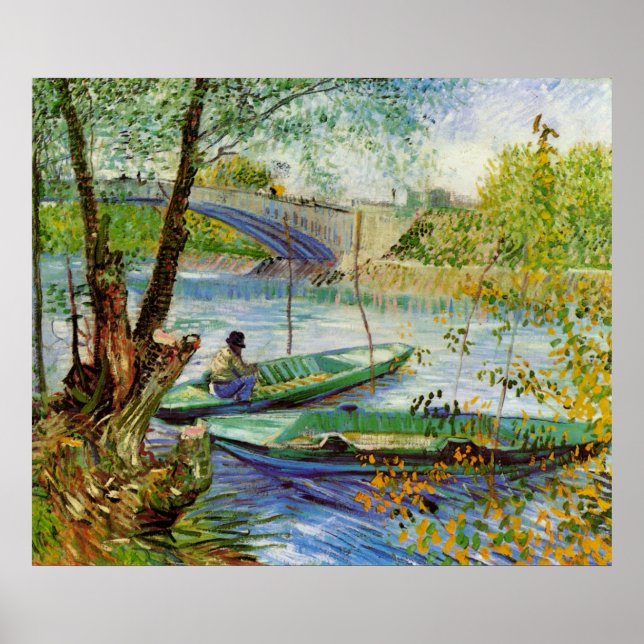Fischerei im Frühjahr durch Vincent van Gogh Poster (Vorne)