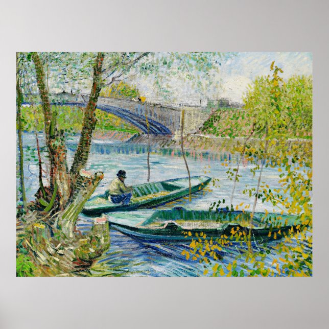 Fischerei im Frühjahr durch Vincent van Gogh Poster (Vorne)