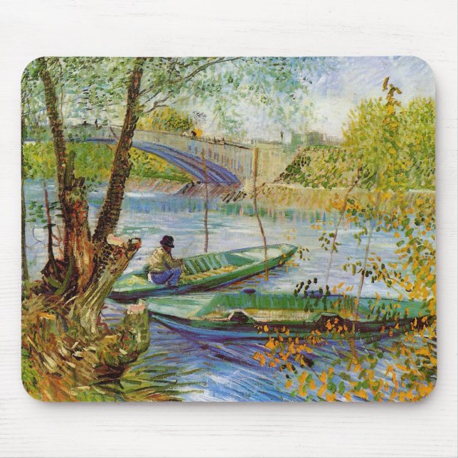 Fischerei im Frühjahr, Vincent van Gogh (F354) Mousepad (Vorne)