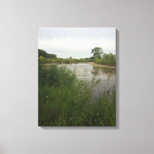 Fischerei im Land gesteppte Canvas Print Leinwanddruck