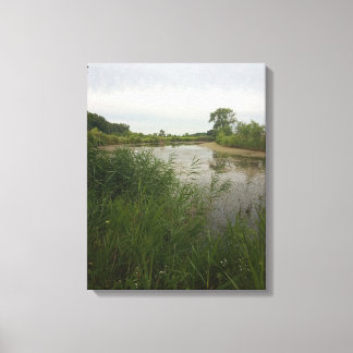Fischerei im Land gesteppte Canvas Print Leinwanddruck