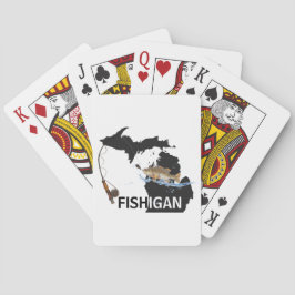 Fischerei in der Grafik von Michigan Spielkarten