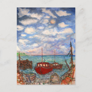 Fischerei in der Maritime Postkarte