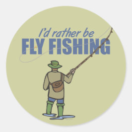 Fischerei in Gewässern Runder Aufkleber