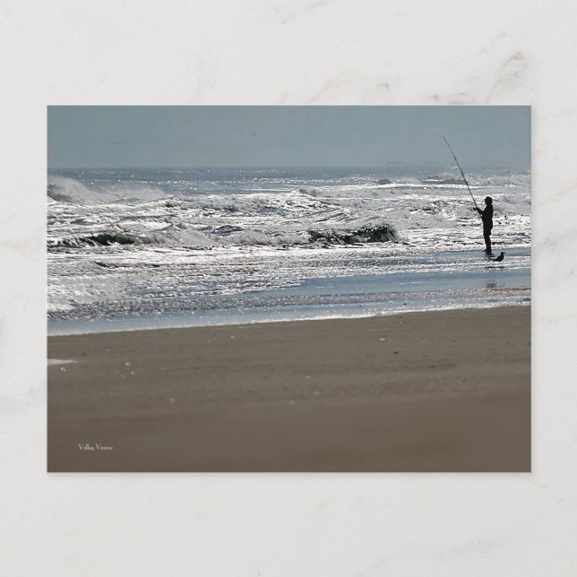 Fischerei in glattem Wasser Postkarte (Vorderseite)