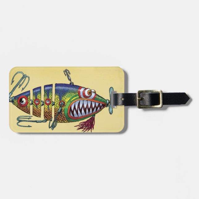 Fischerei Köder-Reise-Gepäckanhänger, Gepäckanhänger (Vorderseite horizontal)