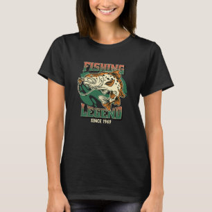 Fischerei-Legende Forelle Bass Angler Seit 1969 Di T-Shirt
