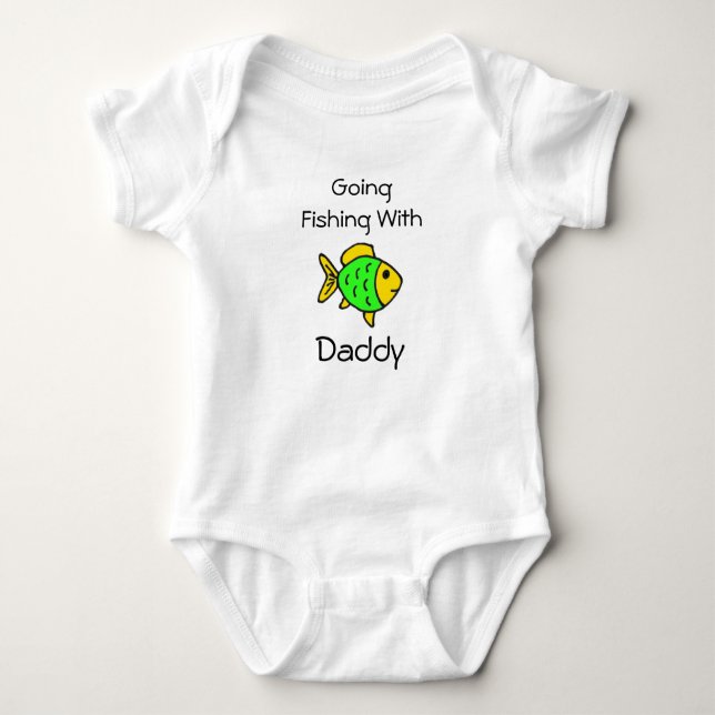 Fischerei mit Daddy One Piece T-Shirt Baby Baby Strampler (Vorderseite)