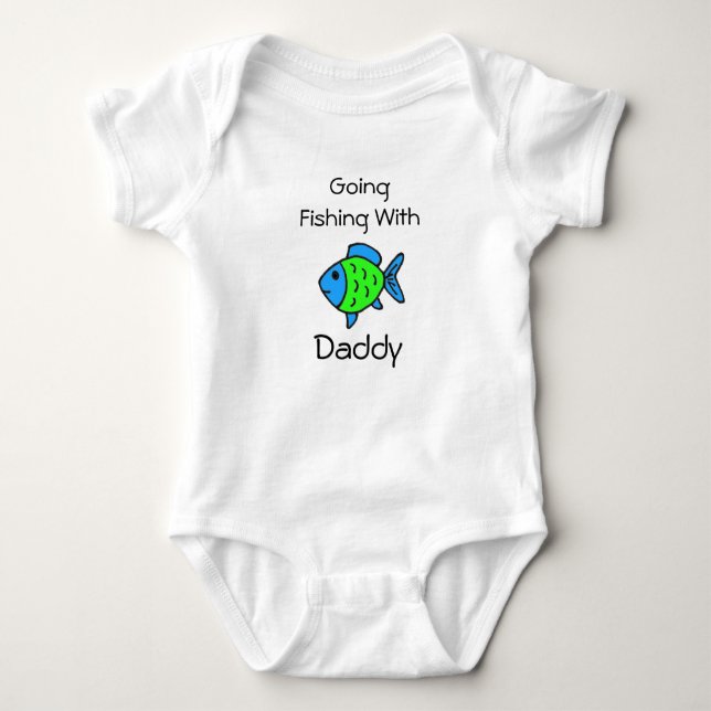 Fischerei mit Daddy One Piece T-Shirt Baby Baby Strampler (Vorderseite)
