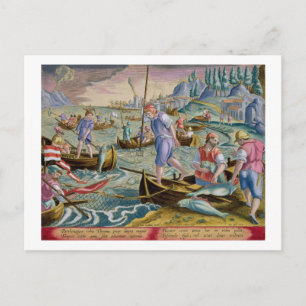 Fischerei mit Nets und Tridents im Golf von Neapel Postkarte