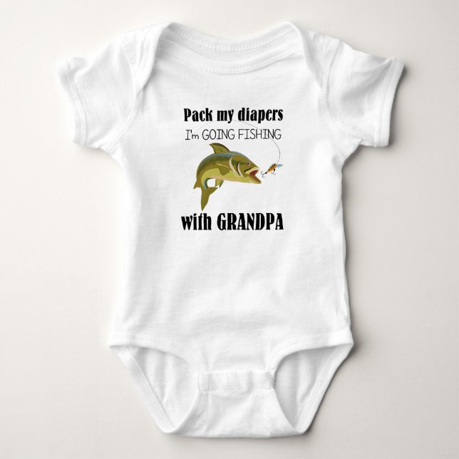 Fischerei mit Opa Baby Jersey Bodysuit Strampler (Vorderseite)