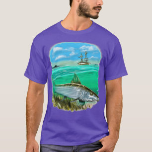 Fischerei mit vollständigem Bild T-Shirt