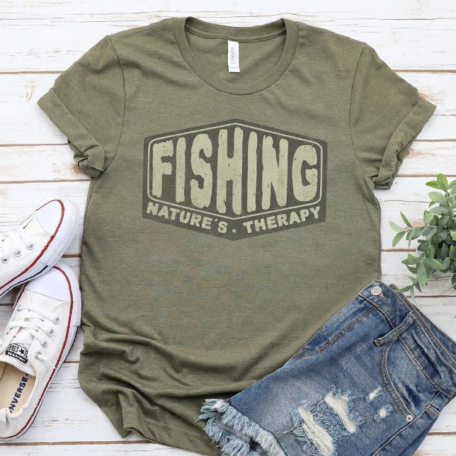 Fischerei Naturtherapie - Fischliebhaber T-Shirt (Von Creator hochgeladen)