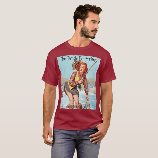Fischerei-Pinup T-Shirt (Vorne ganz)