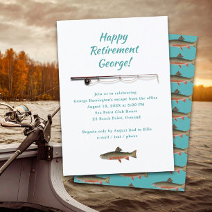 Fischerei-Rentner-Abschiedsparty Forelle Fisch Ein Einladung