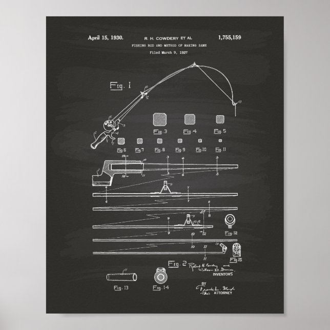 Fischerei Rod 1930 Patentenkabine Poster (Vorne)