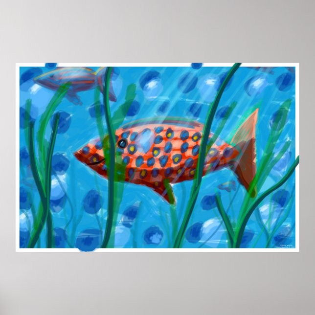 Fischerei rund poster (Vorne)