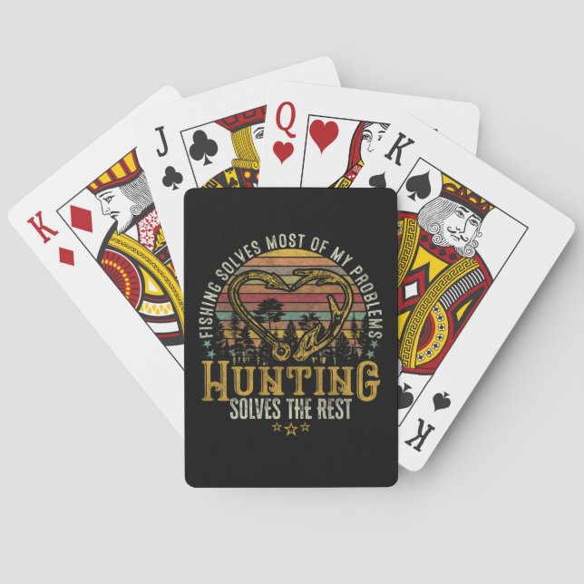 Fischerei & Schattenjäger Antlerelch, Hirschjagd Spielkarten (Rückseite)