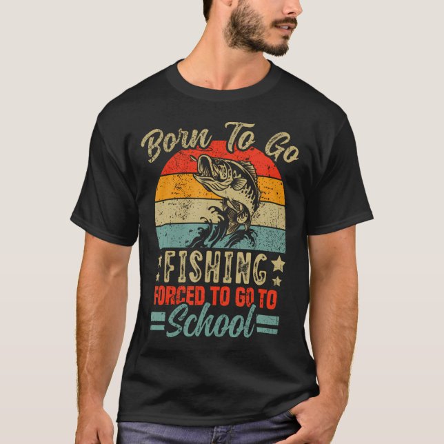 Fischerei Schild in Rosa T-Shirt (Vorderseite)