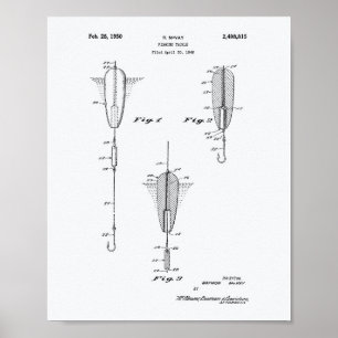 Fischerei - Tackle 1950 Weißbuch über Patentart Poster