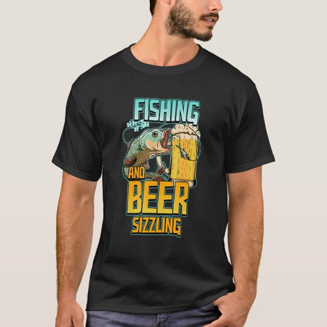 Fischerei und Biergröße Fischfang Sprichwort F T-Shirt (Vorderseite)