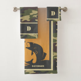 Fischerei und Camouflage Badhandtuch Set