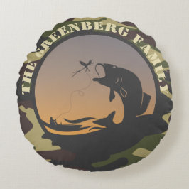 Fischerei und Camouflage Rundes Kissen