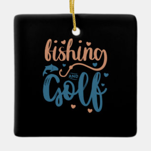 Fischerei und Golf Keramikornament