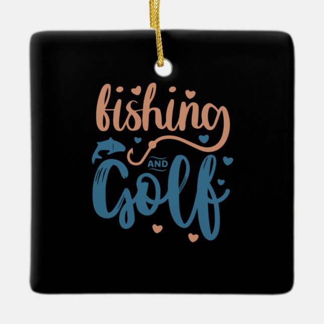 Fischerei und Golf Keramikornament (Vorderseite)