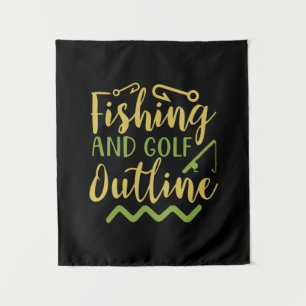 Fischerei und Golf-Kontur Wandteppich