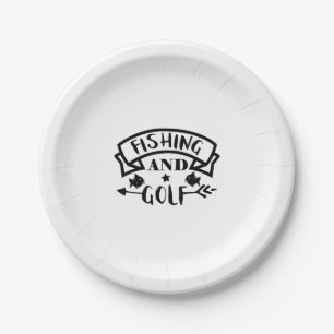 Fischerei und Golf Pappteller