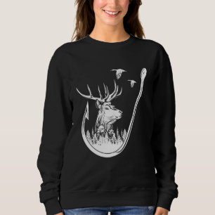 Fischerei und Jagd auf Rehe und Enten Kunst Sweatshirt