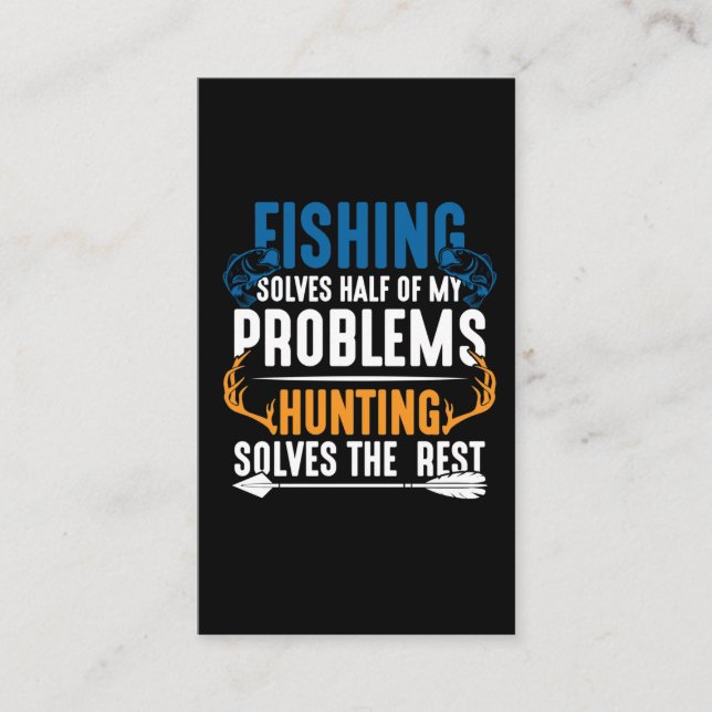 Fischerei und Jagd Humorer Fisch und Jagd Hobby Visitenkarte (Vorderseite)