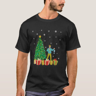 Fischerei-Weihnachtsbaum-Beleuchtung-Santa-Hut-Fis T-Shirt