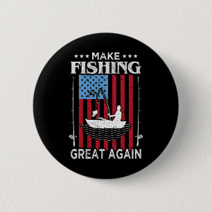 Fischerei wieder groß machen Trump Lustiger Angler Button
