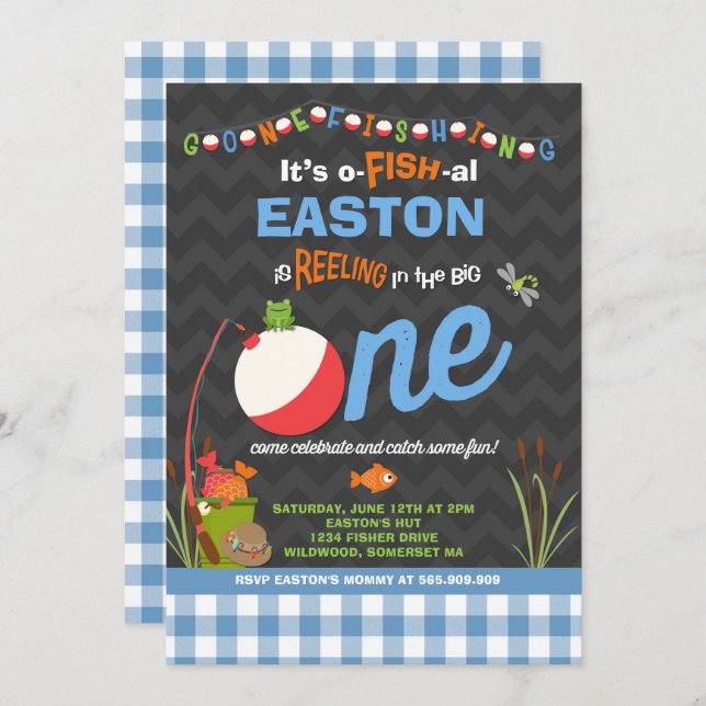 Fischerei zum Geburtstag Einladung von Fischern —  (Vorne/Hinten)