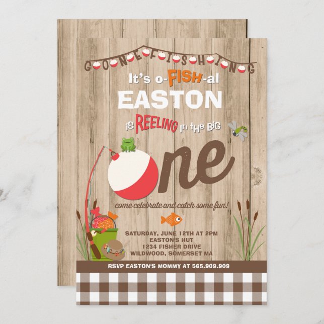 Fischerei zum Geburtstag Einladung von Fischern —  (Vorne/Hinten)