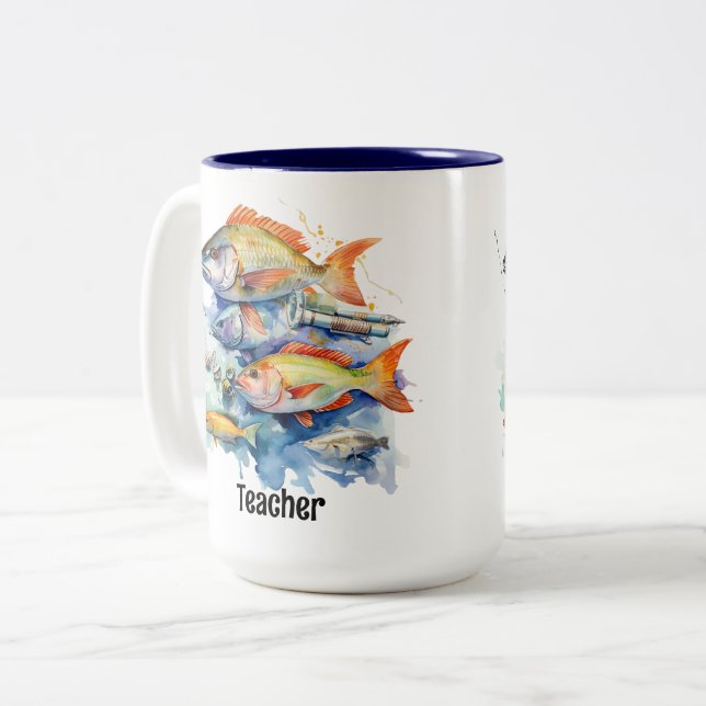 Fischerei Zweifarbige Tasse (Vorderseite Links)