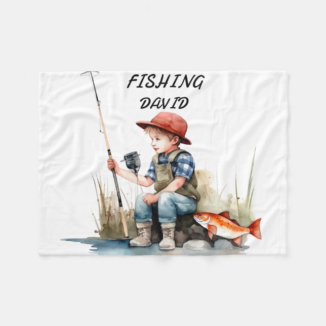 FISCHEREIBLANKET FÜR JUNGEN FLEECEDECKE (Vorderseite (Horizontal))
