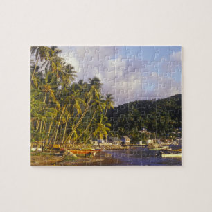 Fischereiboote, Soufriere, St Lucia, Karibik Puzzle