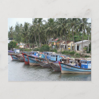 Fischereifahrzeuge, Hoi An, Vietnam Postkarte