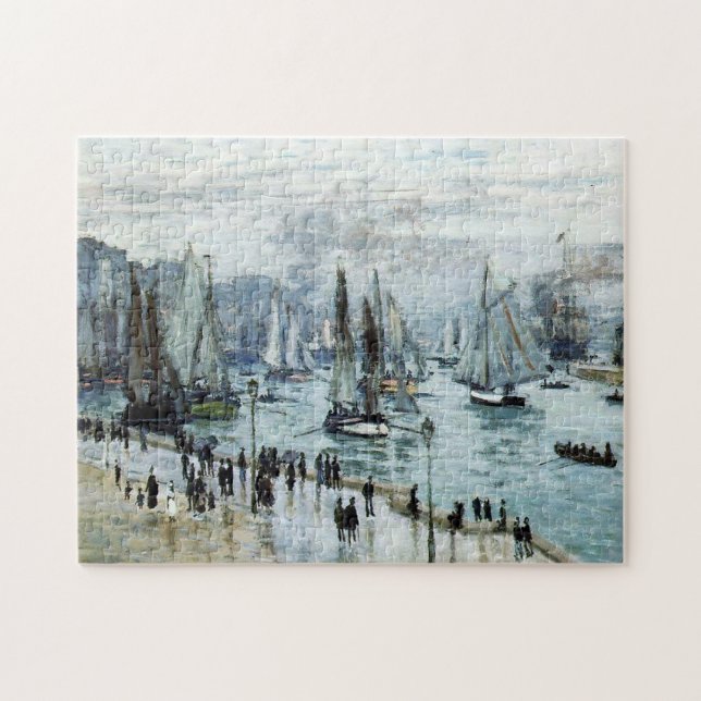 Fischereifahrzeuge Verlassend Hafen Monet Kunstvol Puzzle (Horizontal)