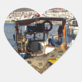 Fischereihafen Kusadasi Herz-Aufkleber