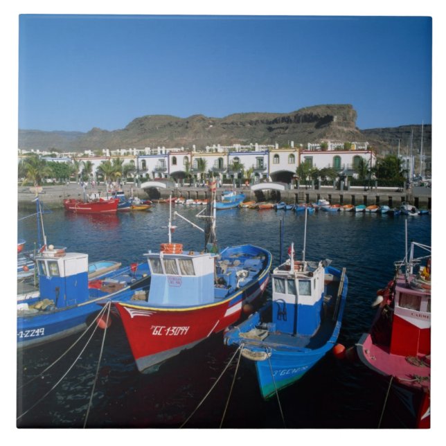 Fischereihafen, Puerto de Mogan, Gran Canaria, Fliese (Vorderseite)