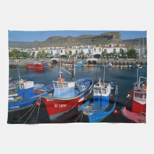 Fischereihafen, Puerto de Mogan, Gran Canaria, Küchentuch (Horizontal)