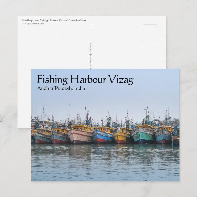 Fischereihafen Vizag Postkarte (Vorne/Hinten)